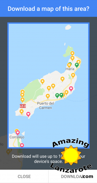 Google Maps - download Lanzarote offline